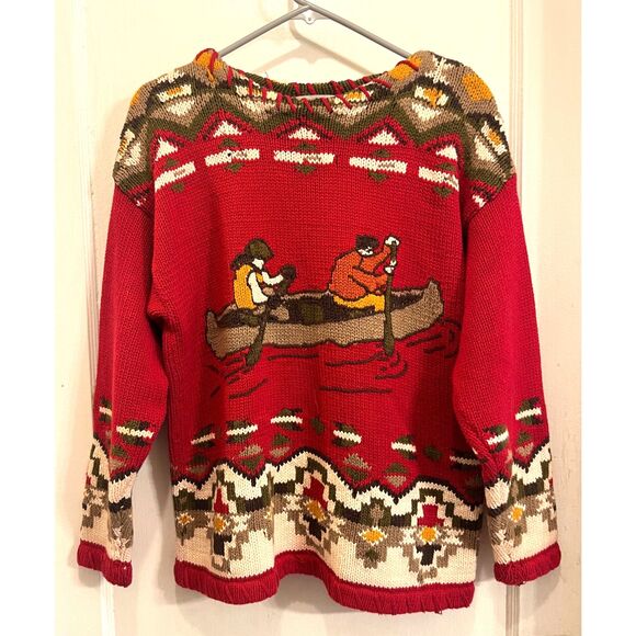 Vintage Chaus Sport Canoe Paddle Preppy Pullover Wool Sweater   Mens Size Medium - Picture 2 of 9
